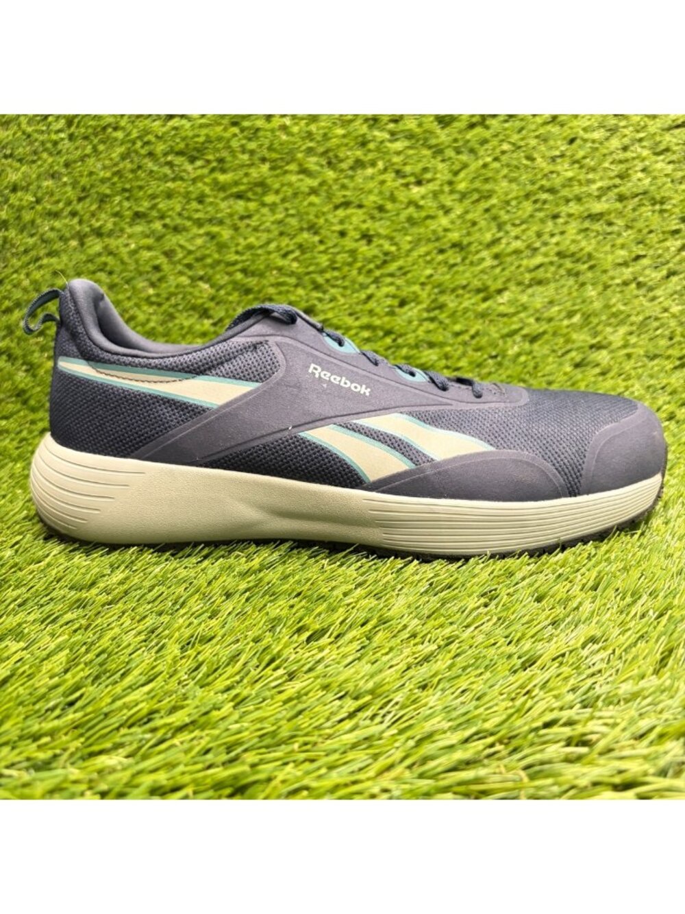 Reebok Lite Plus 4 Mens Size 8.5 Blue Gray White Composite Toe Safety Work Shoes
